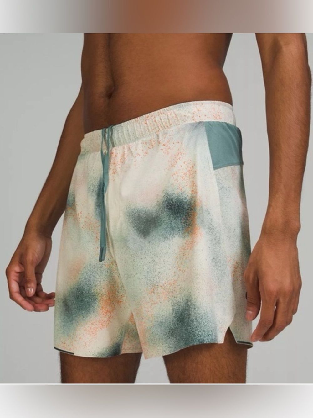 Lululemon Surge Lined Shorts 6" In Spray Camo Silver Green Lined S